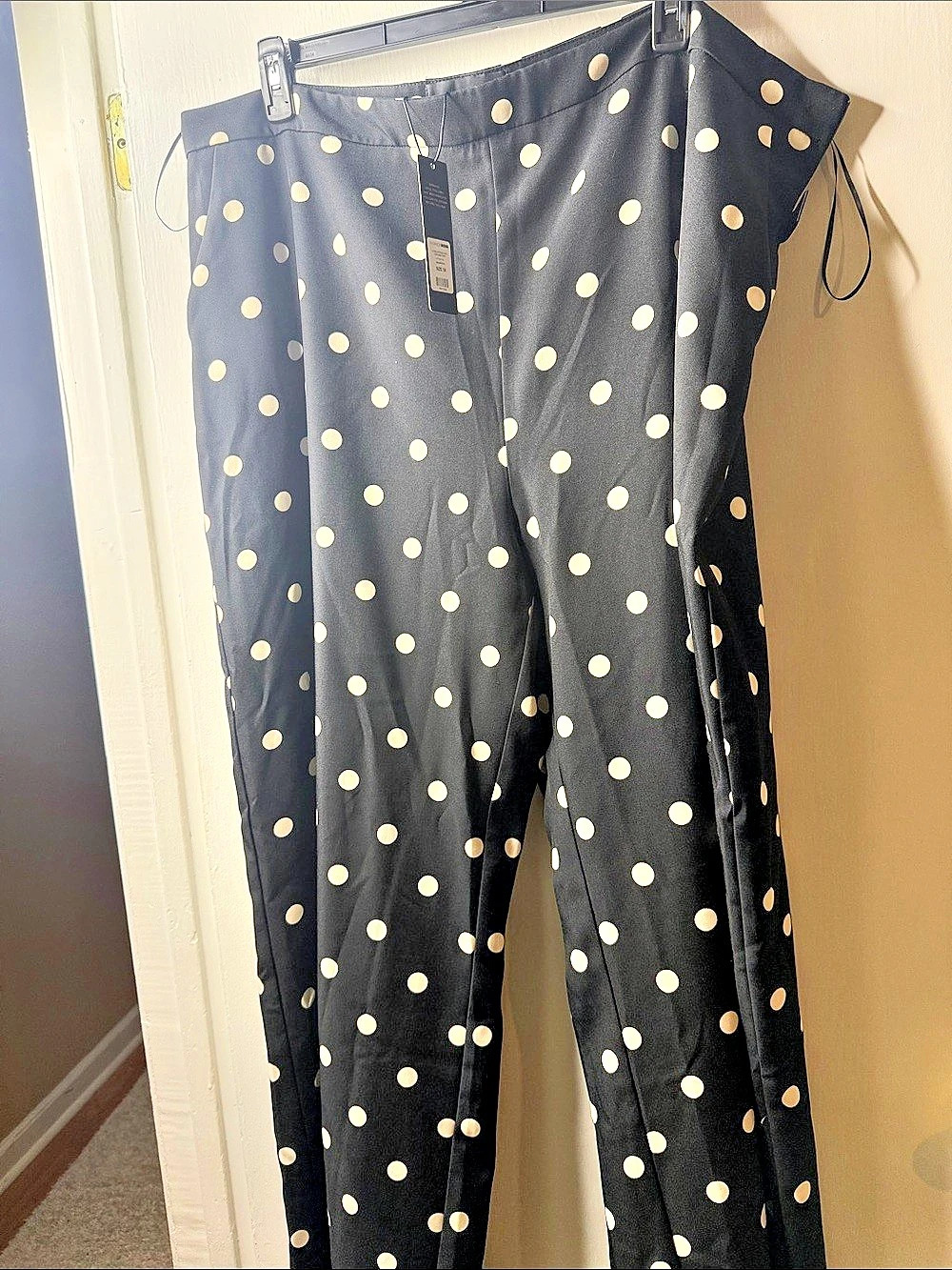 Fashion Nova Lucelia Polka Dot Trouser Pant Wide Leg Pants Black & White Size 3X